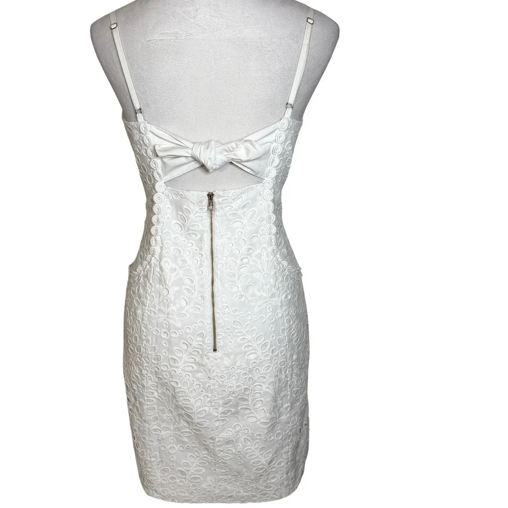 Lilly Pulitzer Shelli Stretch Eyelet Mini Sheath Dress Womens 10 Fitted Resort - Picture 2 of 12